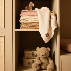 Couverture en polaire Check Knit Biscuit (75 x 100 cm)