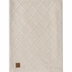 Couverture en polaire Check Knit Oatmeal (100 x 150 cm)