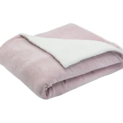 Couverture en sherpa Wooly vieux rose (100 x 140 cm)