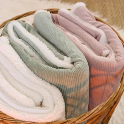 Couverture en sherpa Wooly vieux rose (100 x 140 cm)