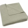 Couverture en tricot Basic Knit Olive Green (100 x 150 cm)