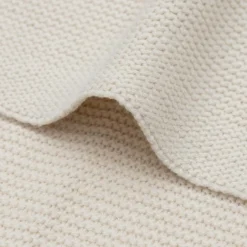 Couverture en tricot Basic Knit Oatmeal (100 x 150 cm)