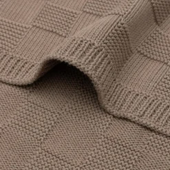 Couverture en tricot Box Knit Milky Coffee (100 x 150 cm)