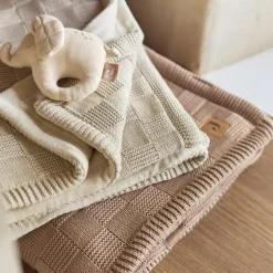 Couverture en tricot Box Knit Warm Sand (75 x 100 cm)