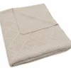 Couverture en tricot Check Knit Oatmeal (100 x 150 cm)