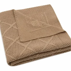 Couverture en tricot Check Knit Biscuit (75 x 100 cm)