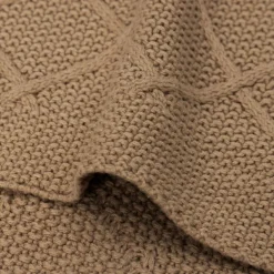 Couverture en tricot Check Knit Biscuit (75 x 100 cm)