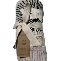 Couverture en tricot et coton bio Lion (80 x 100 cm)