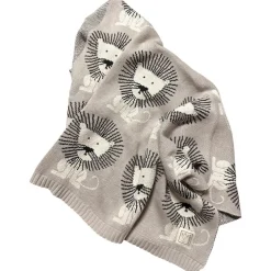 Couverture en tricot et coton bio Lion (80 x 100 cm)
