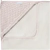 Couverture enveloppante Happiness Vieux rose-Ecru (75 x 75 cm)