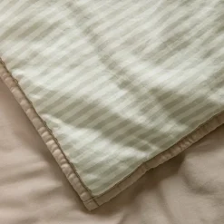 Couverture matelassée Faro Rayé Tilleul (100 x 140 cm)