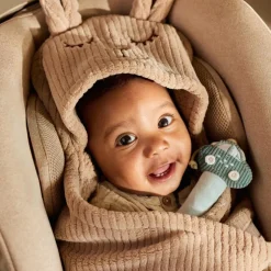 Couverture nomade Bunny Cloudy Rib Milky Coffee