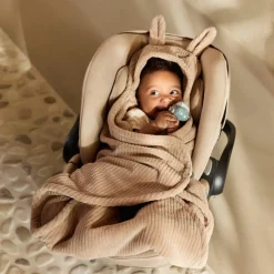 Couverture nomade Bunny Cloudy Rib Milky Coffee