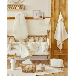 Couverture polaire double gaze de coton Mousse de lait (70 x 100 cm)