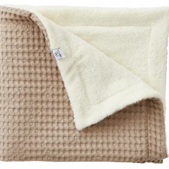 Couverture polaire en coton gaufré Latte (75 x 120 cm)
