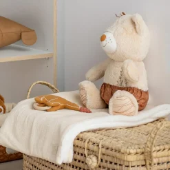 Couverture polaire et gaze coton Vanille (75 x 100 cm)