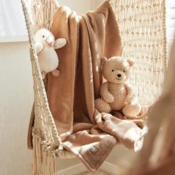 Couverture polaire tricotée Basic Knit Biscuit (75 x 100 cm)