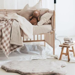 Couverture polaire Vichy Caramel (110 x 80 cm)