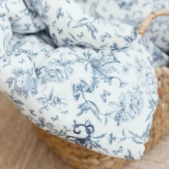 Couverture Toile de Jouy bleu