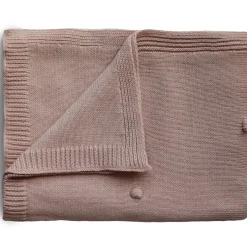 Couverture tricotée en coton bio Textured Dots Blush (80 x 100 cm)