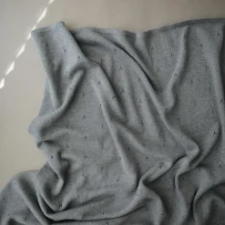 Couverture tricotée en coton bio Pointelle Gray melange (100 x 80 cm)