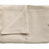 Couverture tricotée en coton bio Textured Dots Off White (80 x 100 cm)