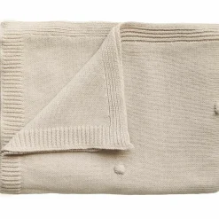 Couverture tricotée en coton bio Textured Dots Off White (80 x 100 cm)