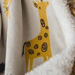Couverture Zoo en tricot et polaire (80 x 100 cm)