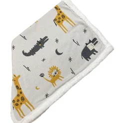 Couverture Zoo en tricot et polaire (80 x 100 cm)