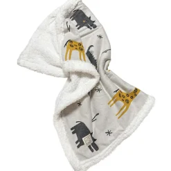 Couverture Zoo en tricot et polaire (80 x 100 cm)