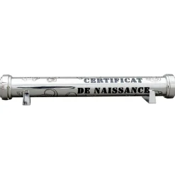 Écrin pour certificat de naissance (métal argenté)