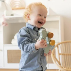 Crocodile en bois à tirer