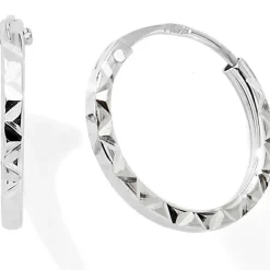 Créoles ciselées 10 mm (or blanc 375°)