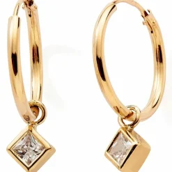 Créoles Oxydes Losange 12 mm (or jaune 375°)