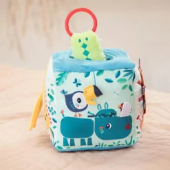 Cube d'activités sonore en tissu Jungle (13 cm)
