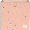 Cube de rangement en tissu recyclé Terrazzo argile