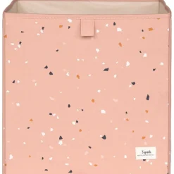 Cube de rangement en tissu recyclé Terrazzo argile
