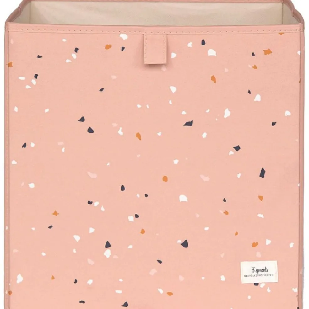 Cube de rangement en tissu recyclé Terrazzo argile