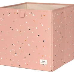 Cube de rangement en tissu recyclé Terrazzo argile