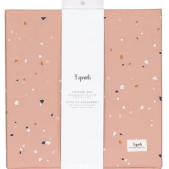 Cube de rangement en tissu recyclé Terrazzo argile