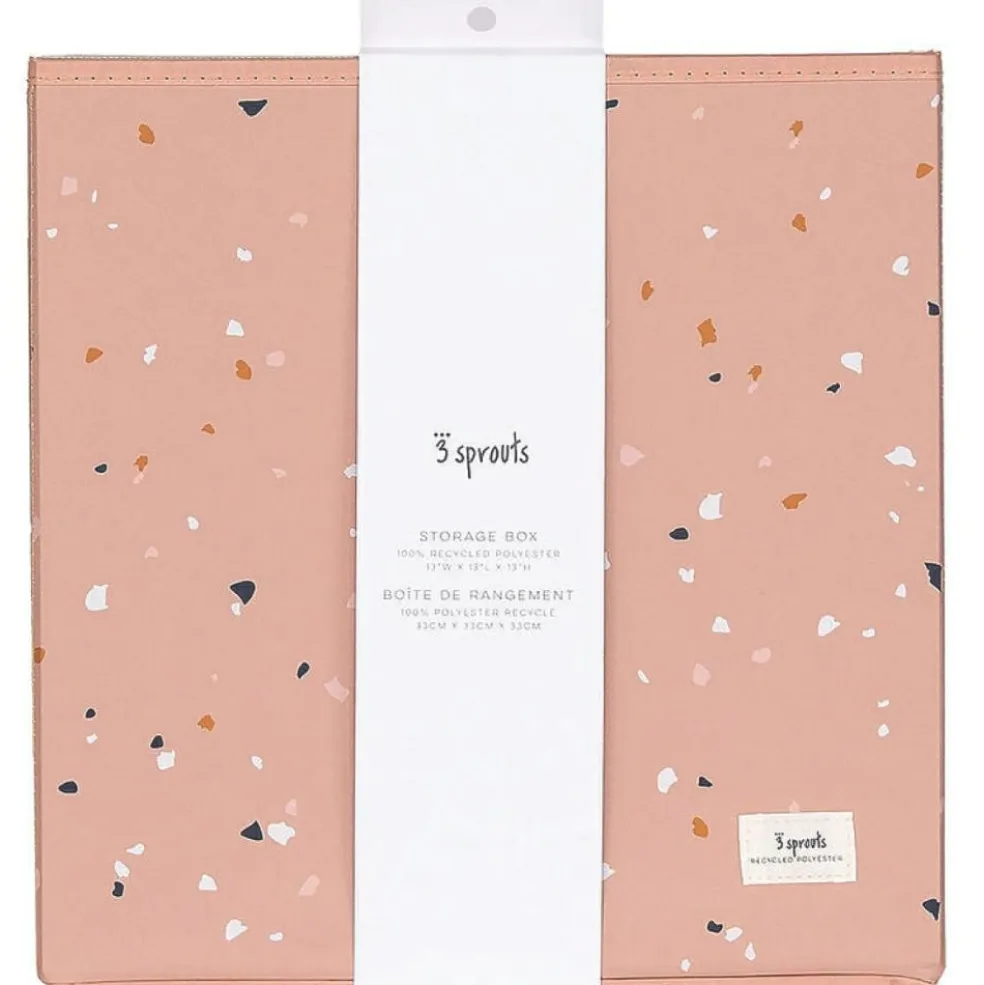 Cube de rangement en tissu recyclé Terrazzo argile