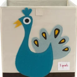 Cube de rangement en tissu Paon