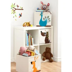 Cube de rangement en tissu Paon