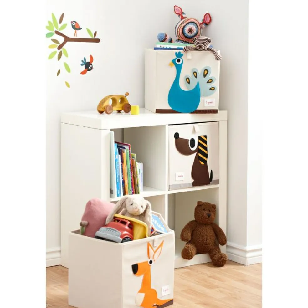 Cube de rangement en tissu Paon