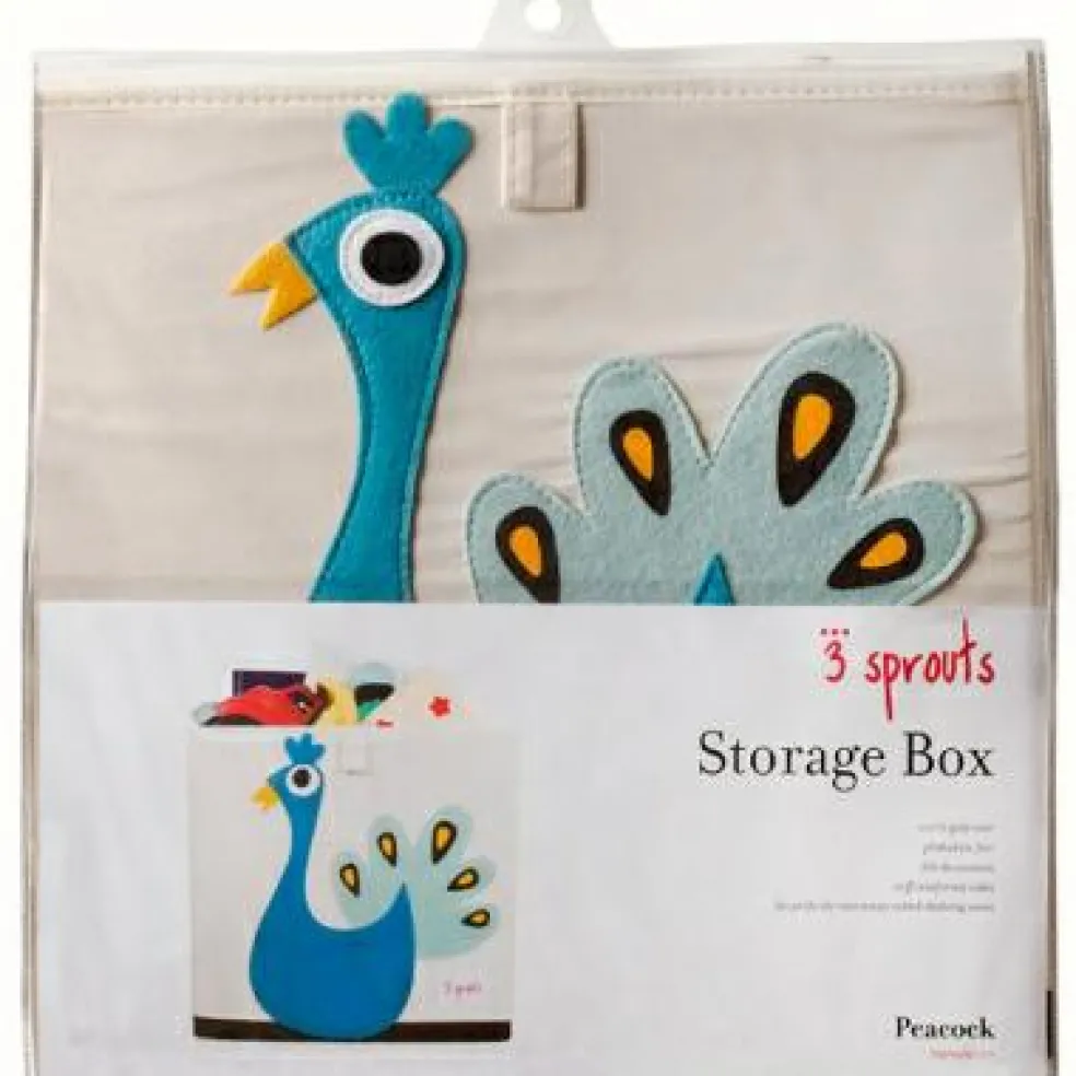 Cube de rangement en tissu Paon