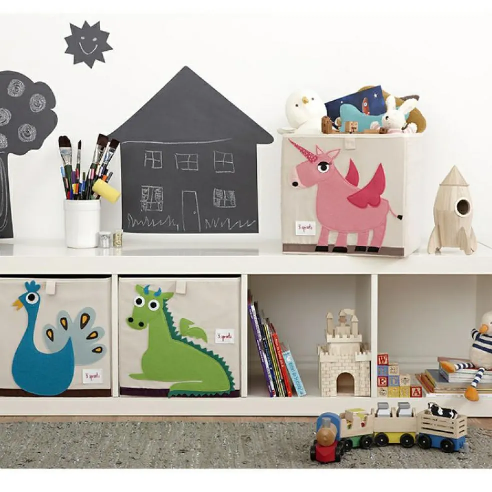 Cube de rangement en tissu Paon