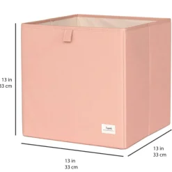 Cube de rangement en tissu recyclé Uni argile