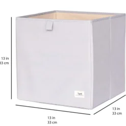 Cube de rangement en tissu recyclé Uni gris clair