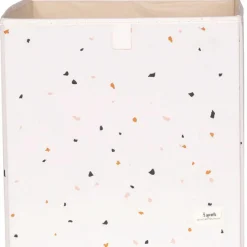 Cube de rangement en tissu recyclé Terrazzo crème