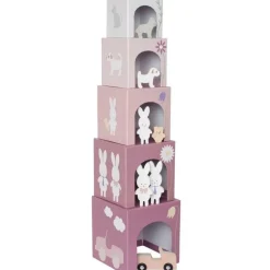 Cubes empilables en bois lapin (5 cubes)